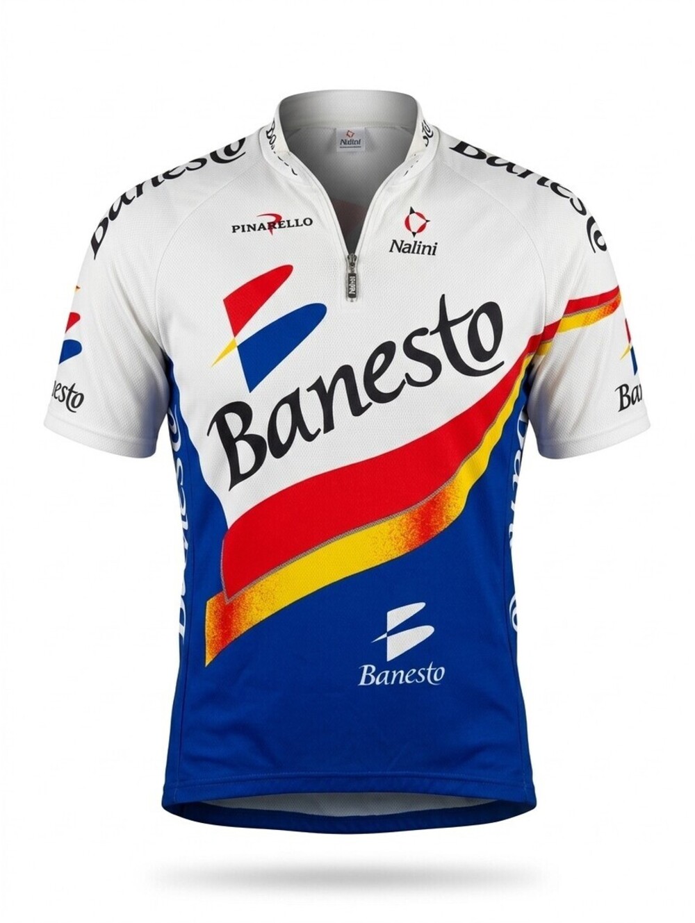 Nalini Banesto Pinarello Cycling Jersey Mens L White Blue 90s Vintage Bike VGC